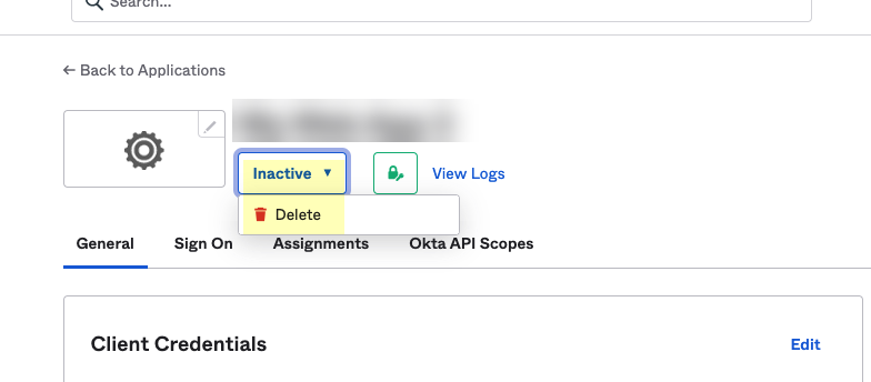 Okta Deactivate/Delete App