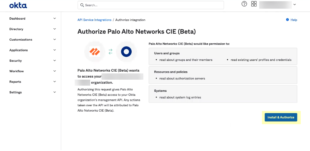 Install & Authorize API Integration