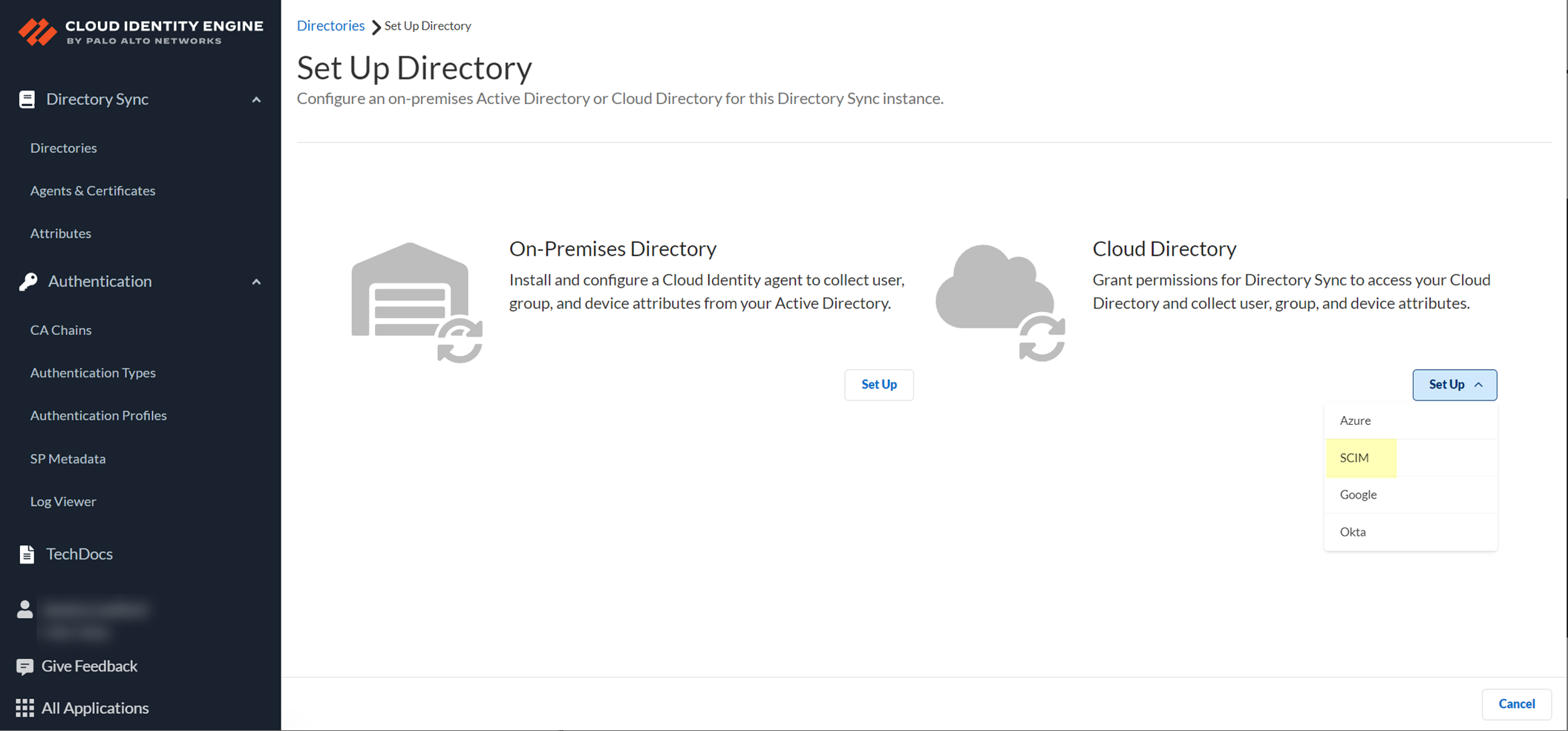 CIE Add SCIM Directory