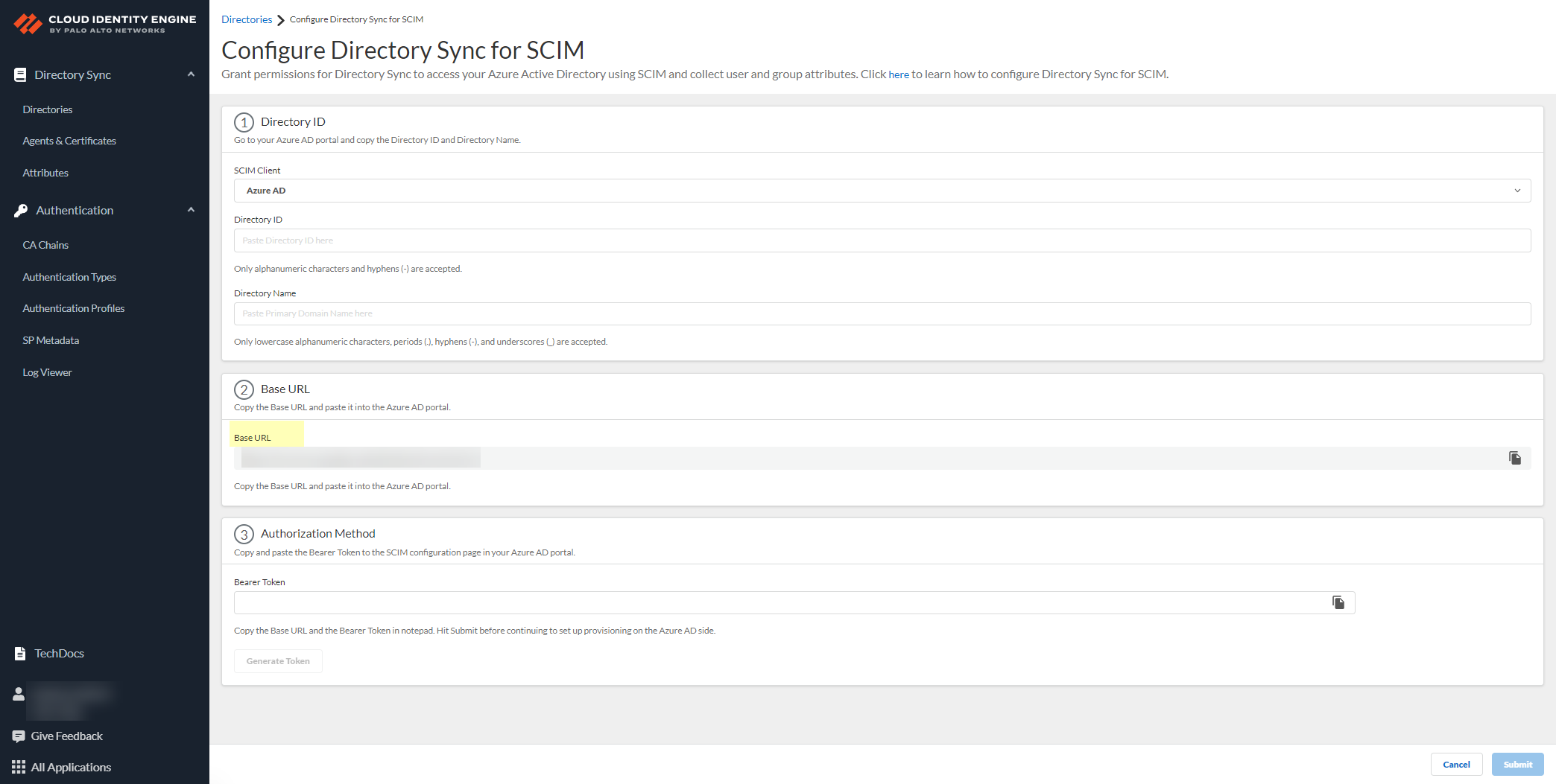 CIE Copy SCIM Base URL