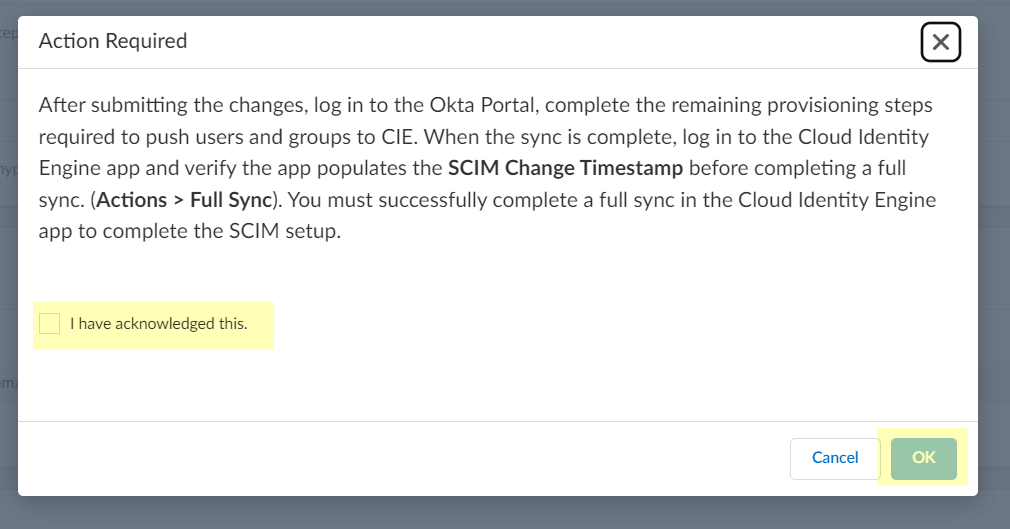 CIE SCIM Post-config Prompt