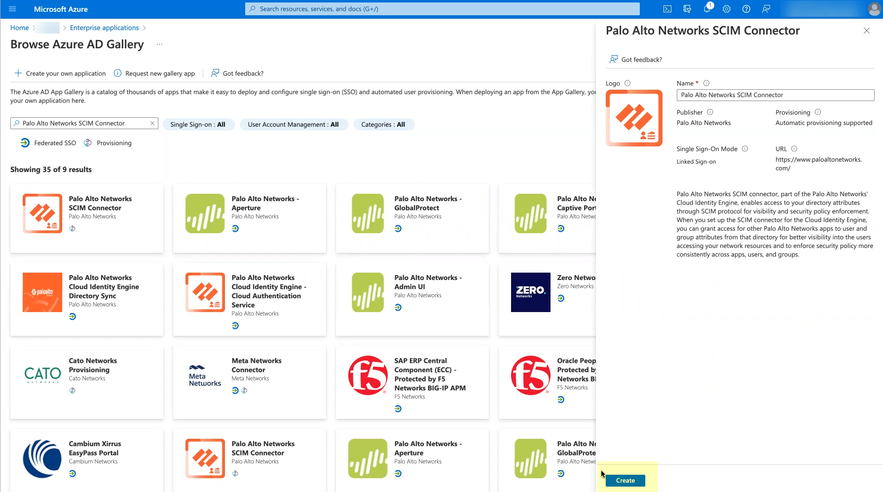 Azure Create SCIM Connector App