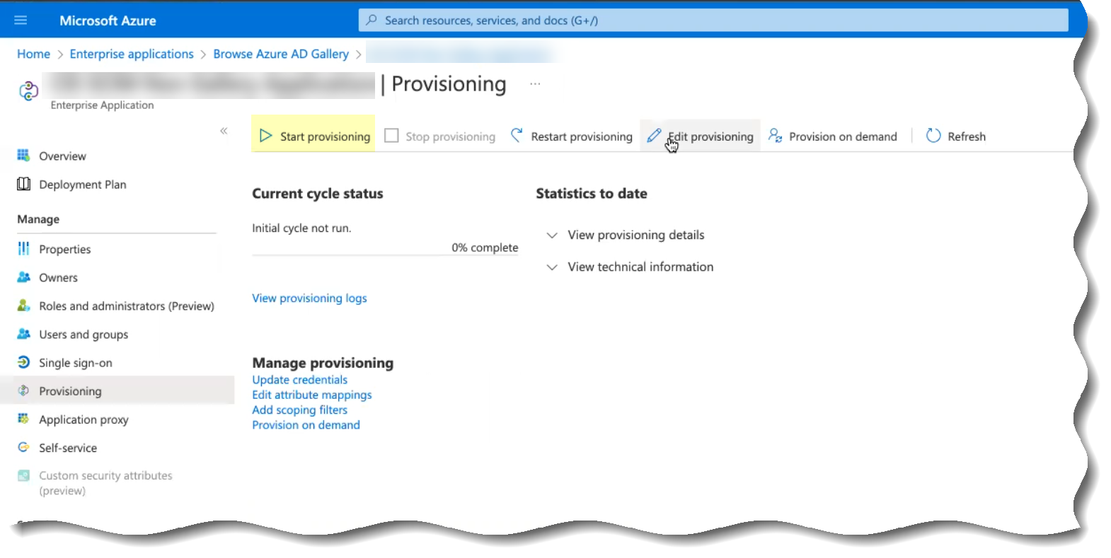 Azure Start Provisioning