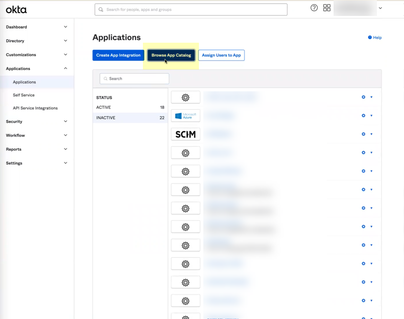 Okta Browse Catalog