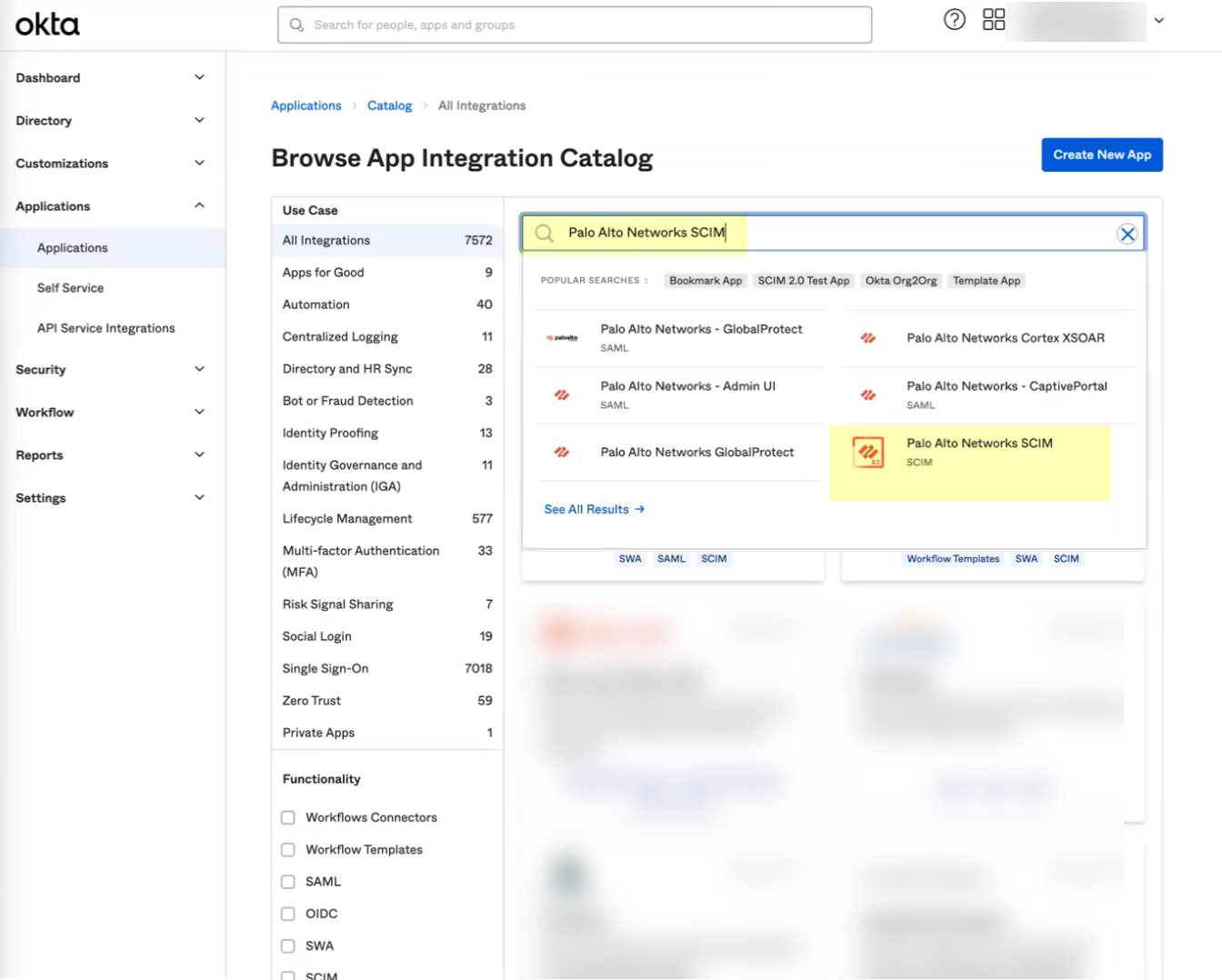 Okta Search SCIM App