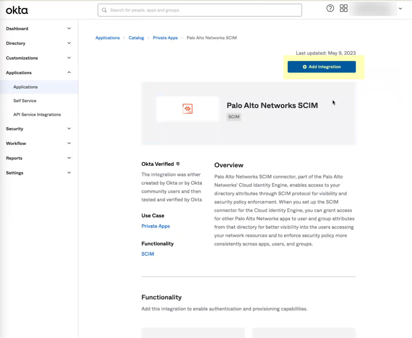 Okta Select SCIM App