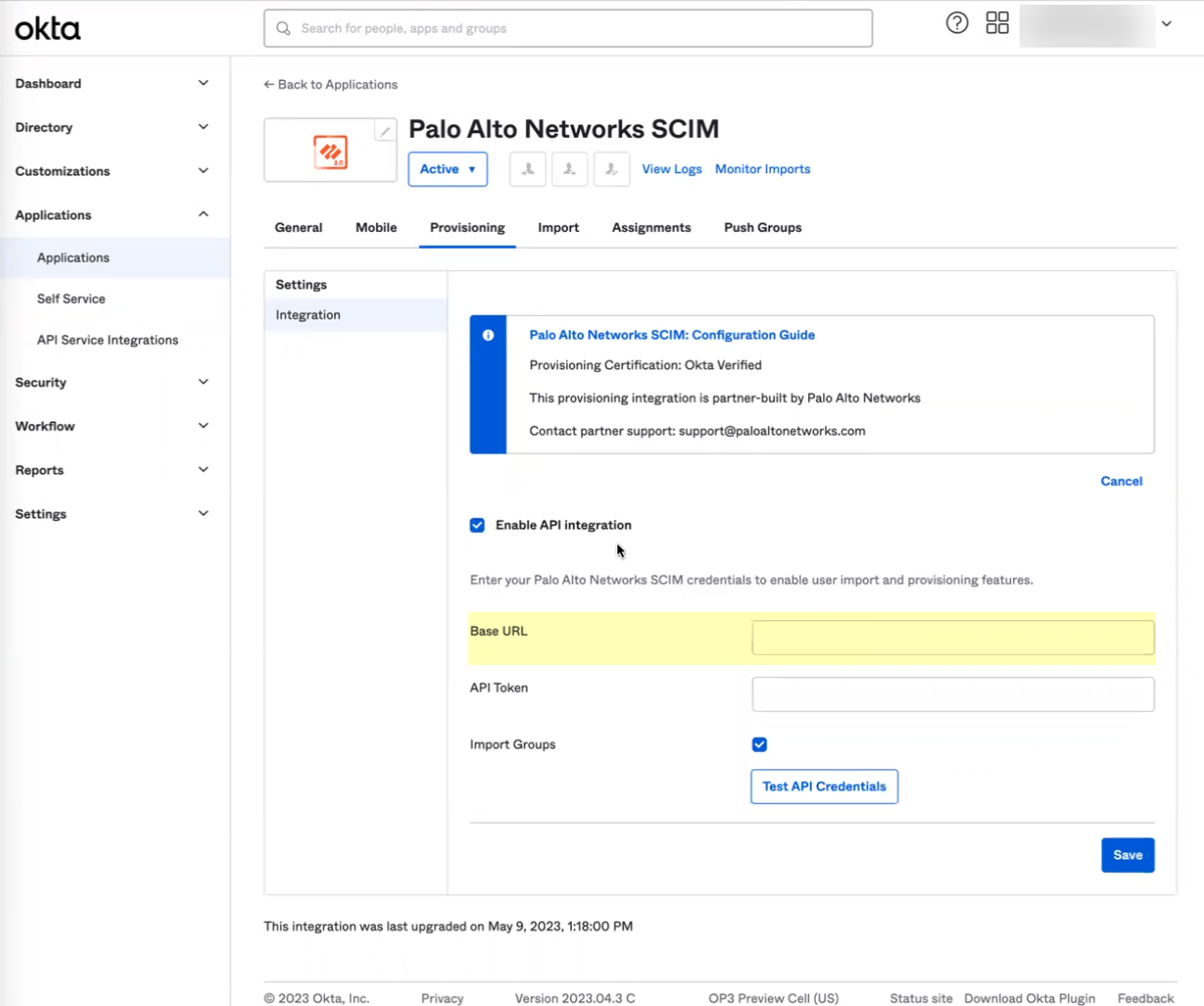 Okta Enter Base URL