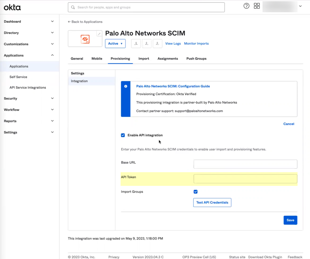 Okta Enter API Token