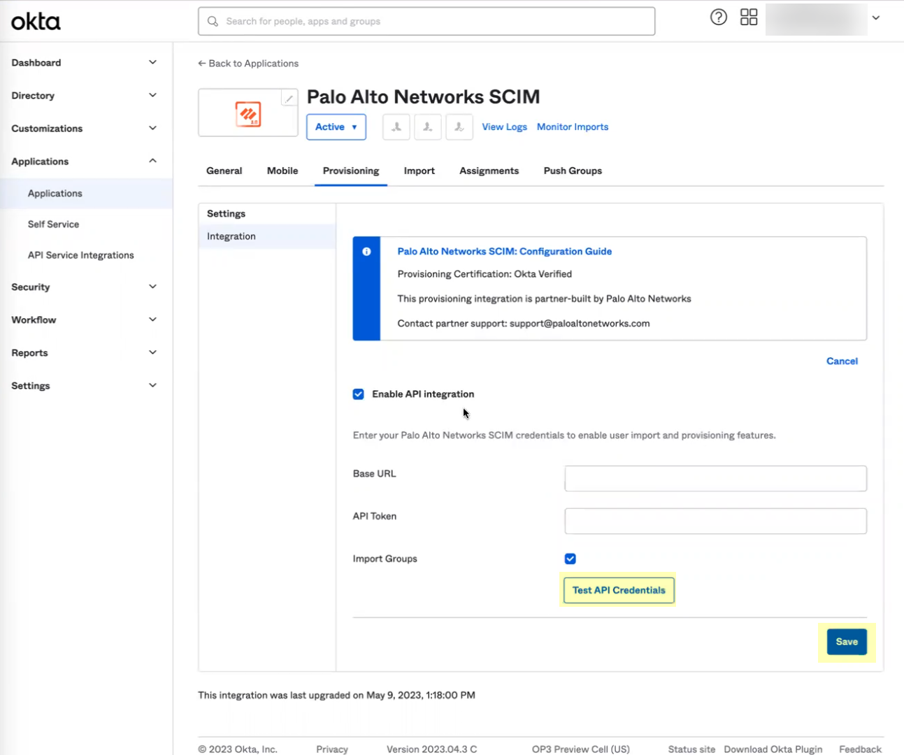 Okta Test API Credentials