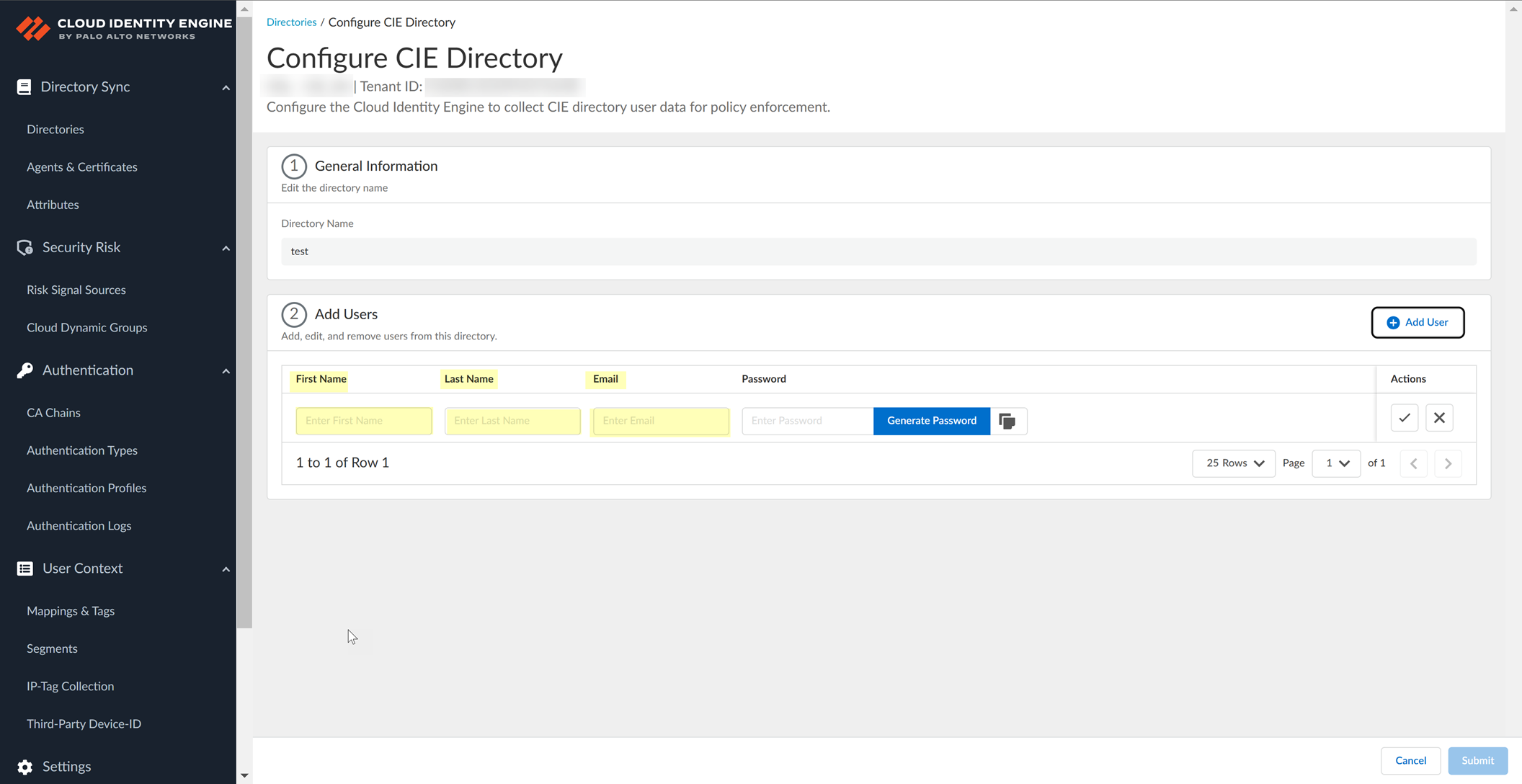 CIE User Details