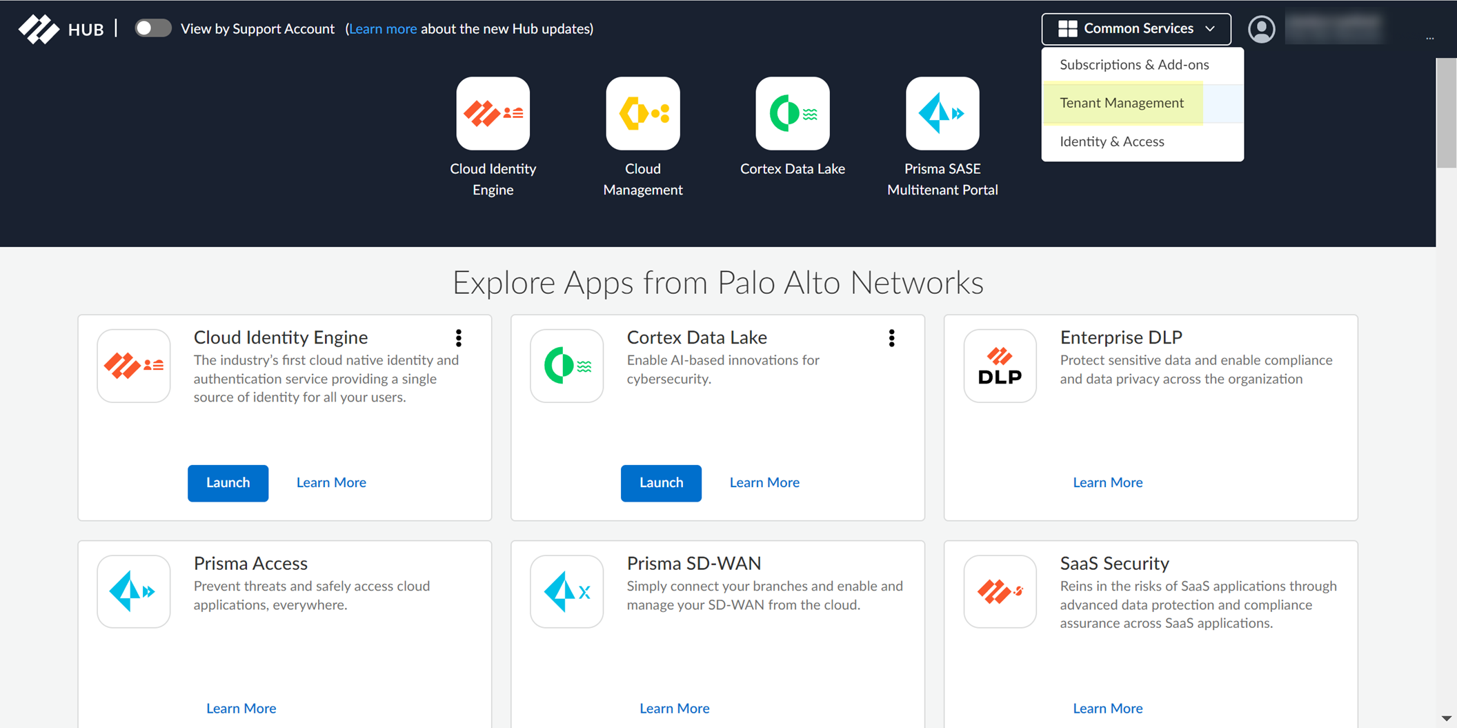 Hub Tenant Management View