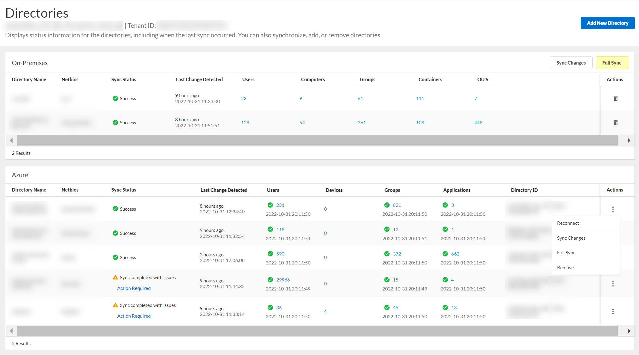 CIE Full Sync Action (On-Prem)