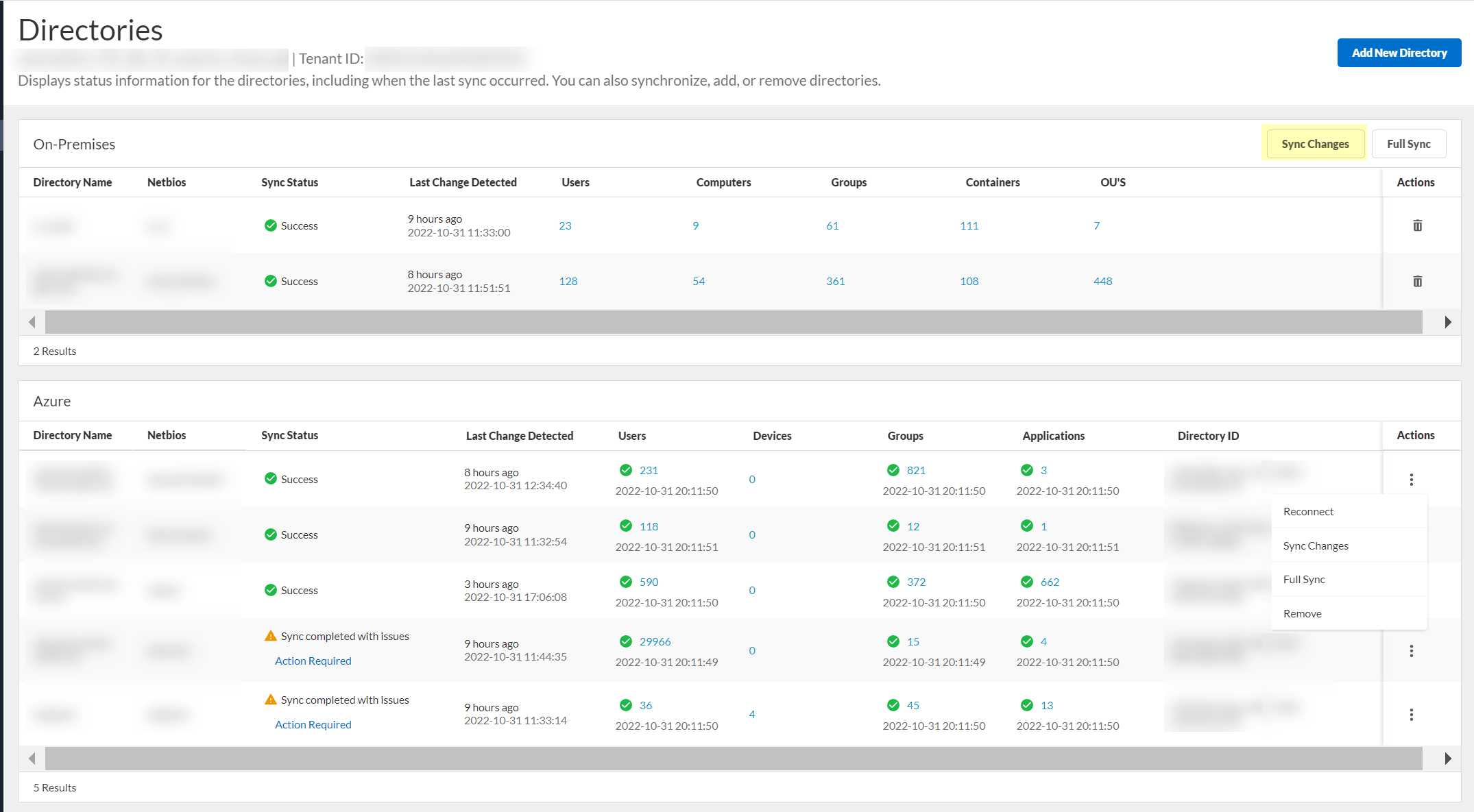 CIE Sync Changes Action (On-Prem)