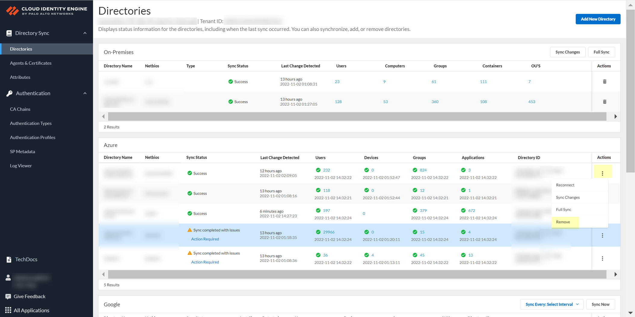 CIE Remove Cloud Directory