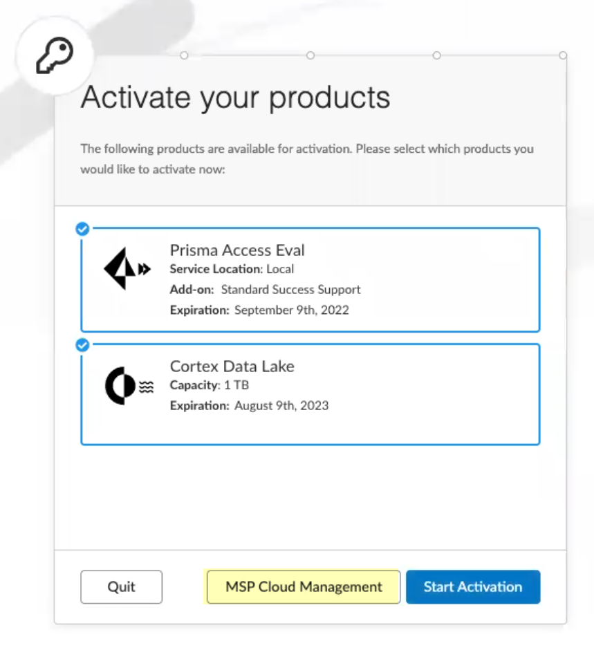 Screenshot of MSP Cloud Management