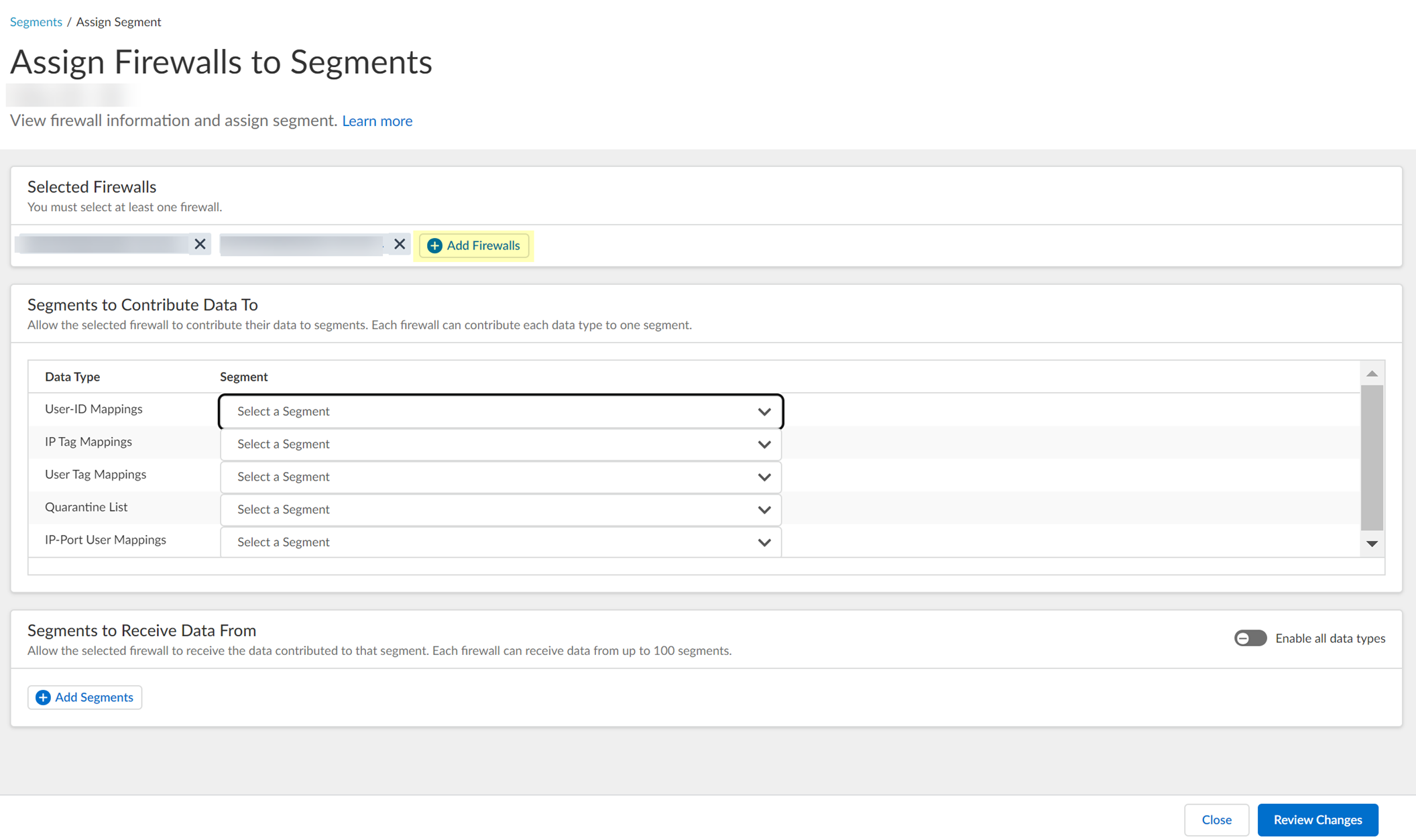 CIE Add Firewalls Button