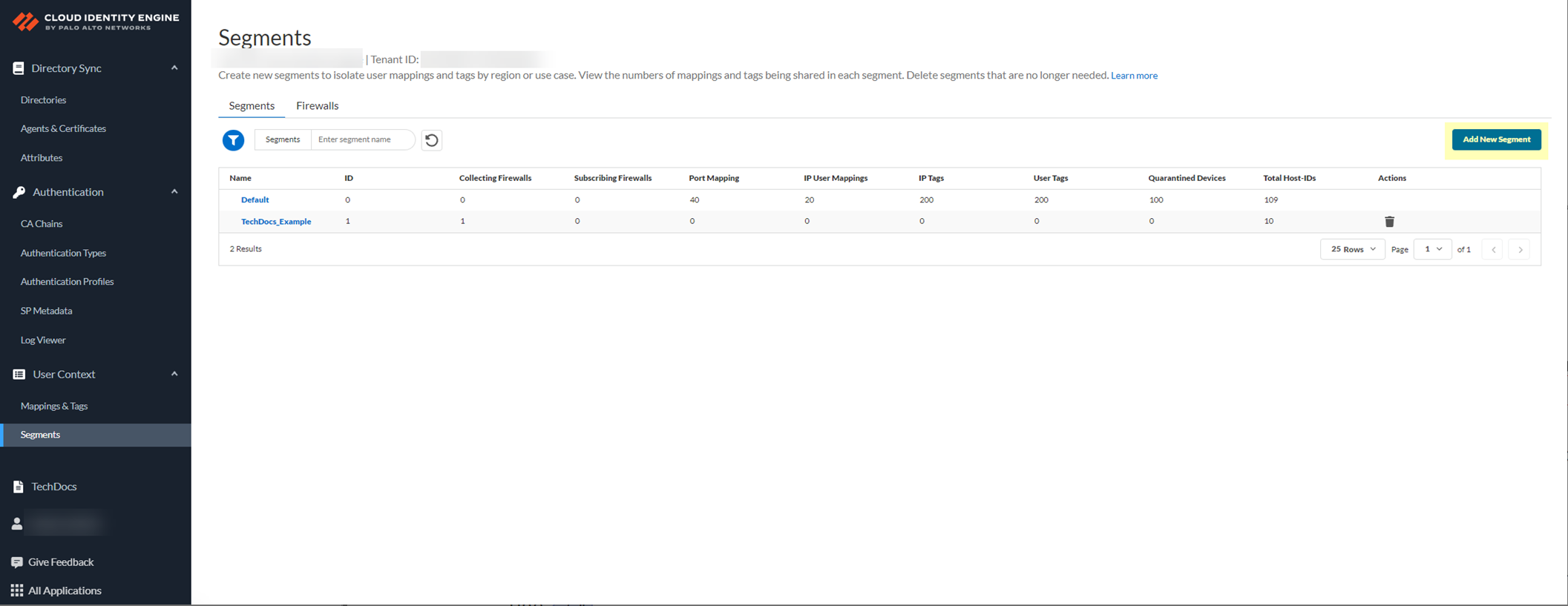 CIE Add New Segment Button