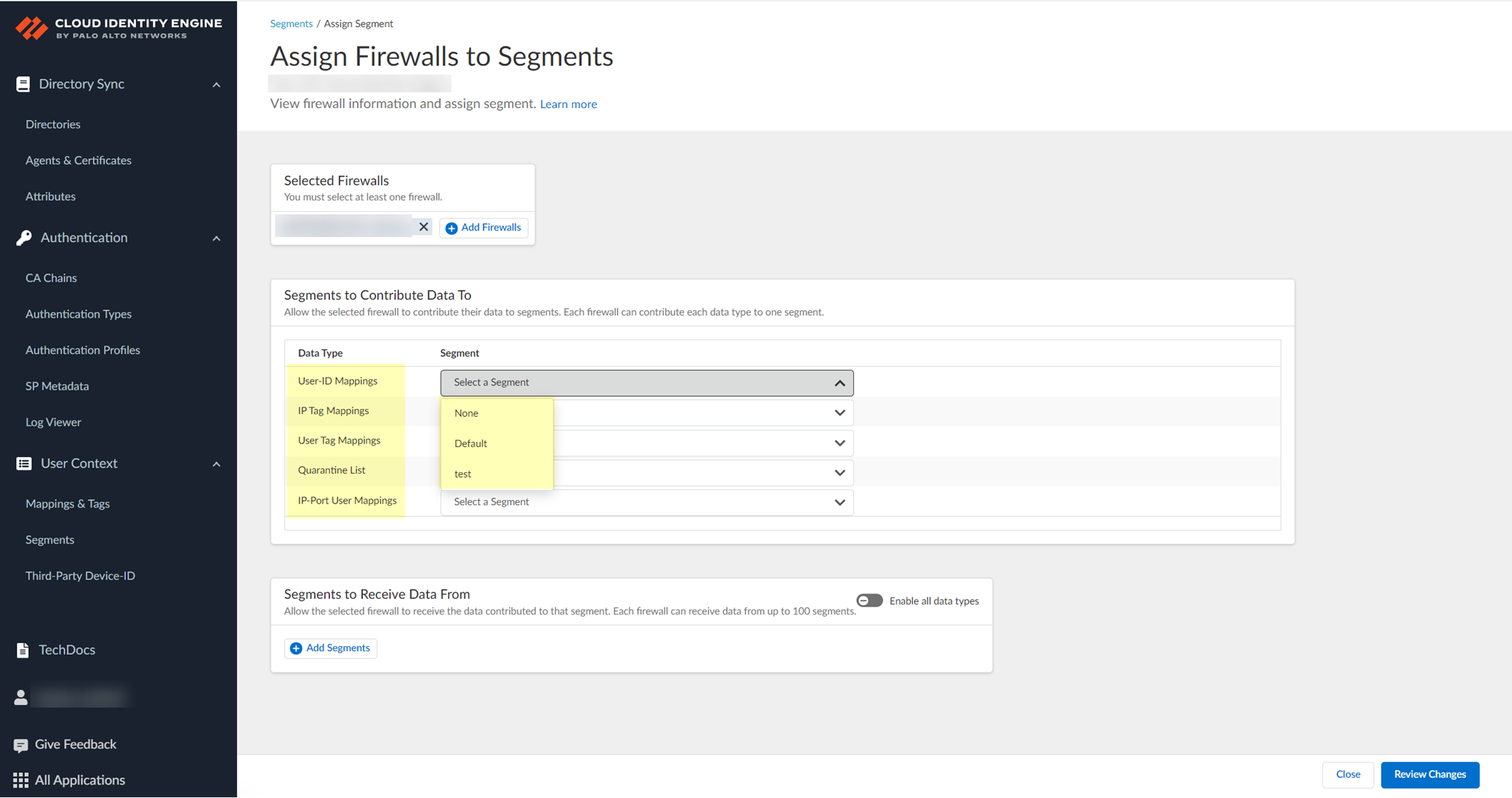 Screenshot of Enable/Disable sharing