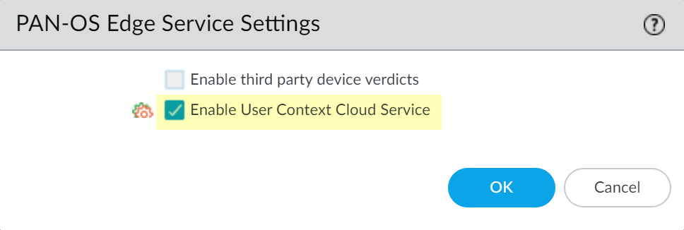FW/PAN Enable User Context Service