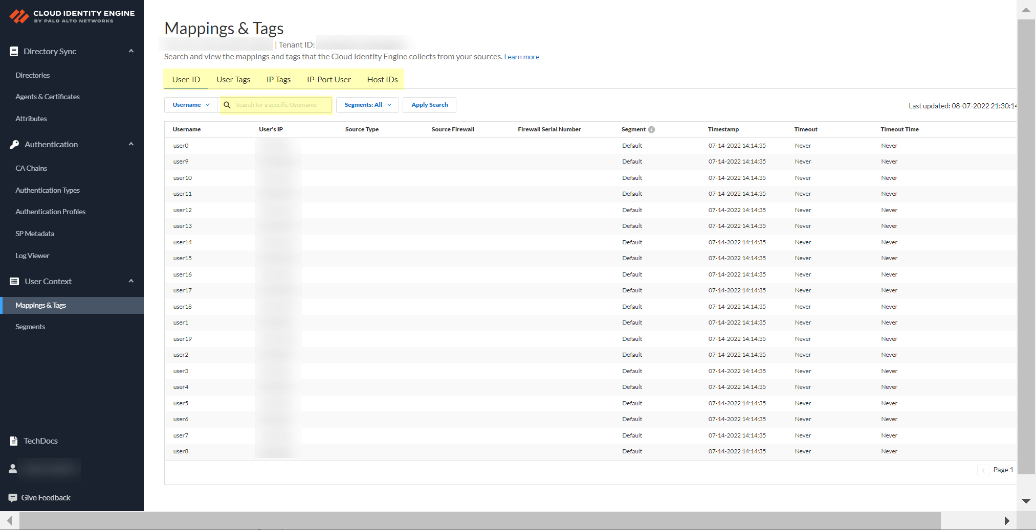 CIE View Mappings & Tags