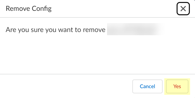 Screenshot of Remove confirmation