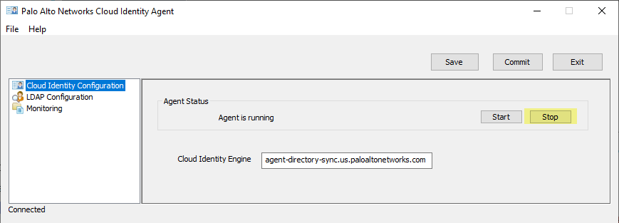 Agent Stop Button