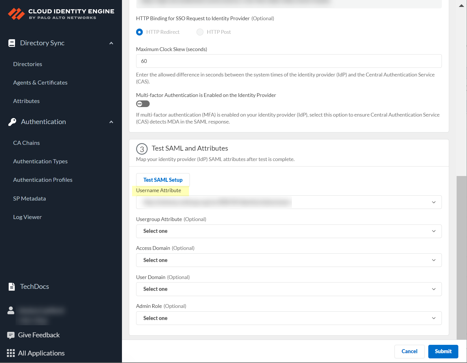 CIE PingFed Attribute Selection