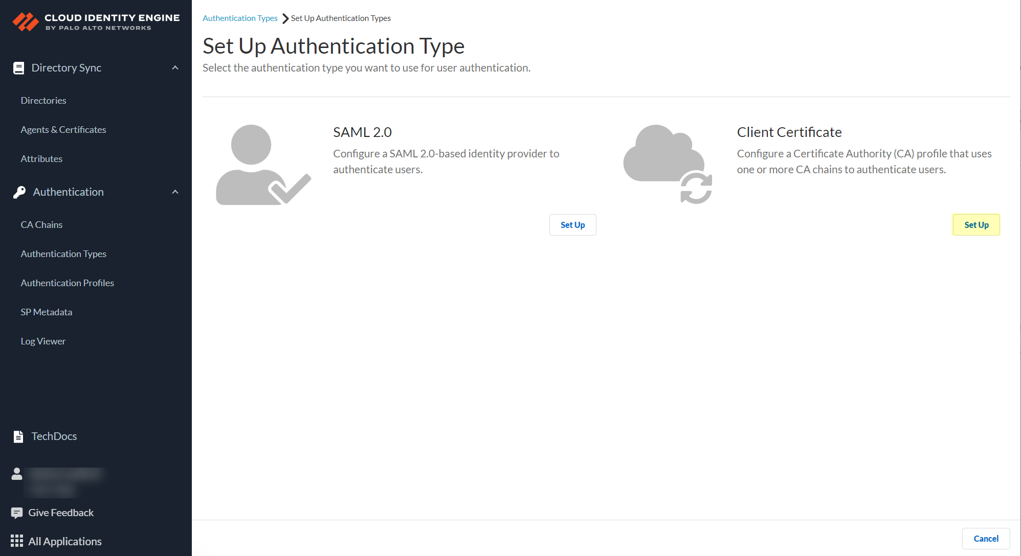 CIE Add Client Cert Auth Type