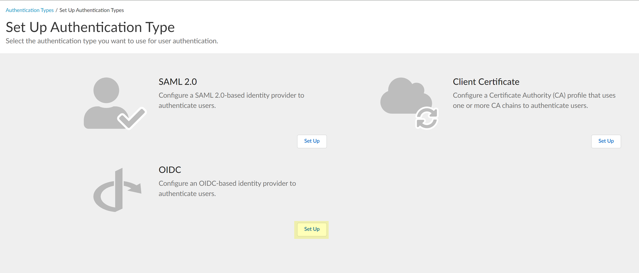 CIE Add OIDC Auth Type