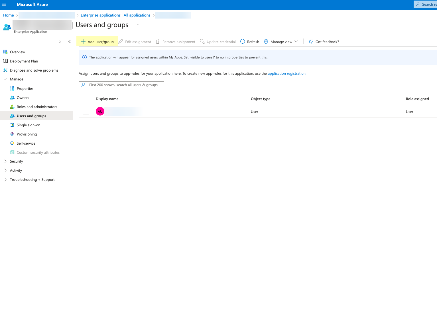 Azure Assign Users/Groups