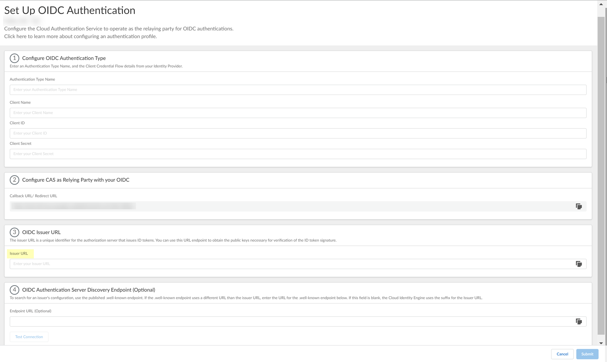 CIE Enter Azure OIDC Issuer URL