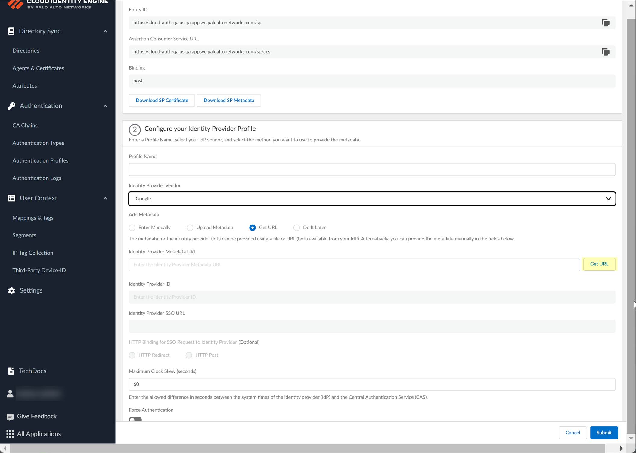 Screenshot after getting URL metadata
