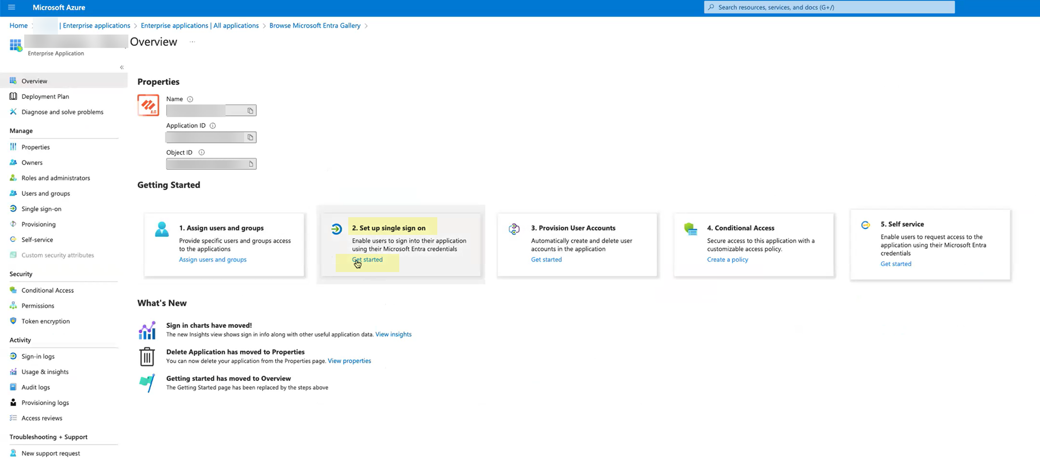 Screenshot of Azure SAML setup